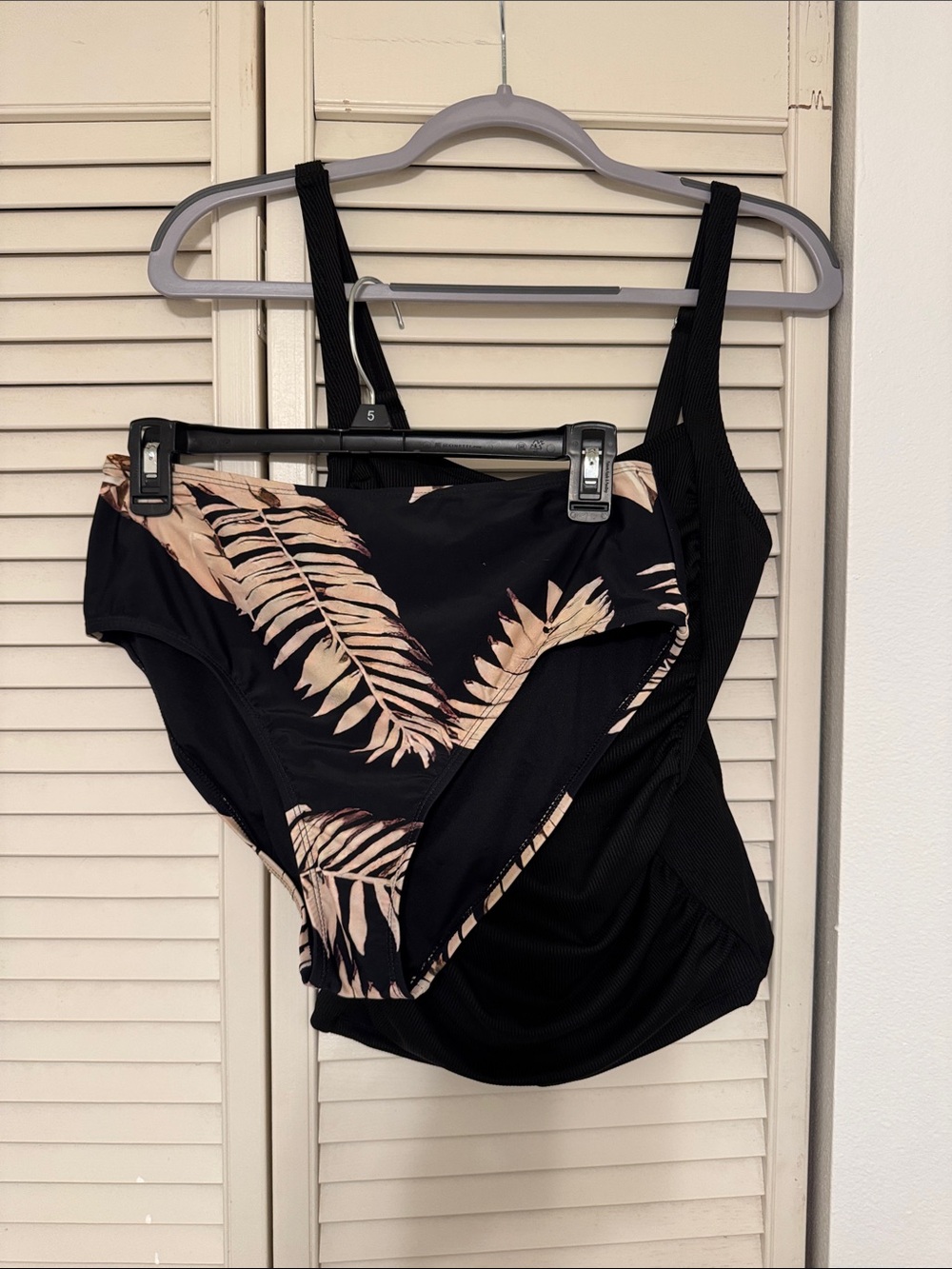 Cupshe Black Ribbed two-Piece Swimsuit